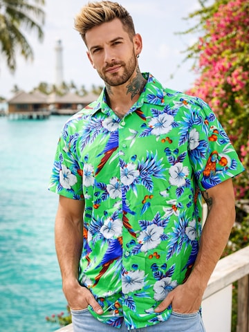 Maglietta 'Cherryparrot' di King Kameha in verde