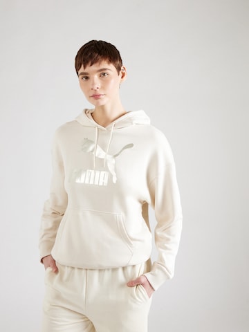 PUMA Sweatshirt 'CLASSICS' in Wit: voorkant