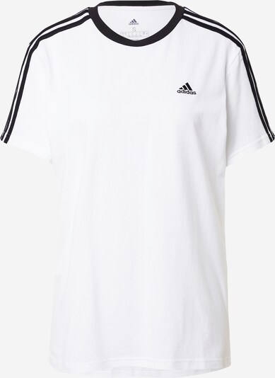 Sportiniai marškinėliai 'Essentials 3-Stripes' iš ADIDAS SPORTSWEAR, spalva – juoda / balta, Prekių apžvalga