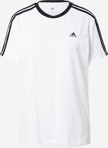 balta ADIDAS SPORTSWEAR Sportiniai marškinėliai 'Essentials 3-Stripes': priekis