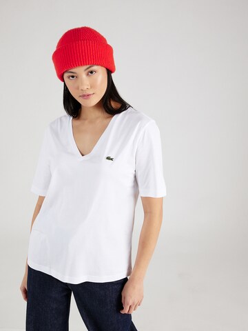 LACOSTE - Camiseta en blanco: frente