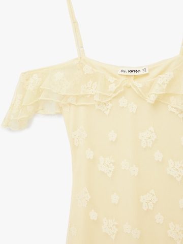 Koton Jurk ' Tüll-Maxikleid mit Rüschen ' in Geel