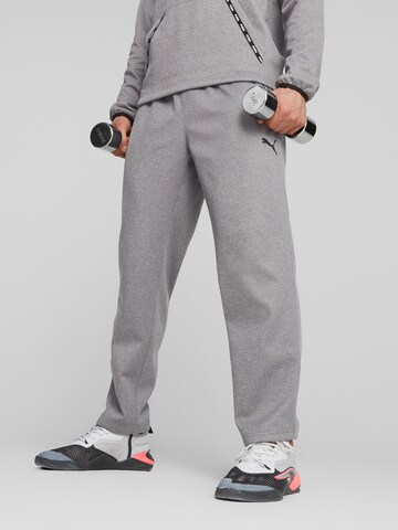 PUMA Regular Спортен панталон в сиво: отпред