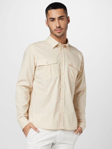 Coupe regular Chemise 'Lincoln' Les Deux en beige : devant