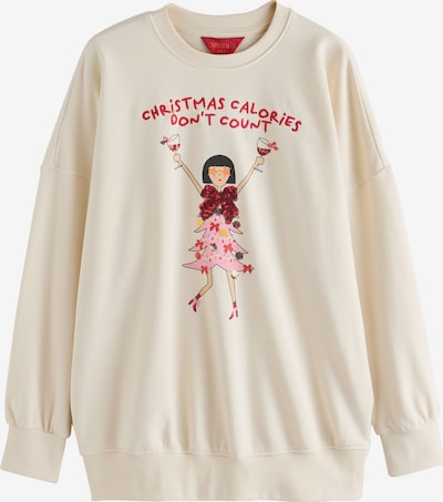 Next Sweater majica 'Calories Dont Count' u ecru/prljavo bijela / miks boja, Pregled proizvoda