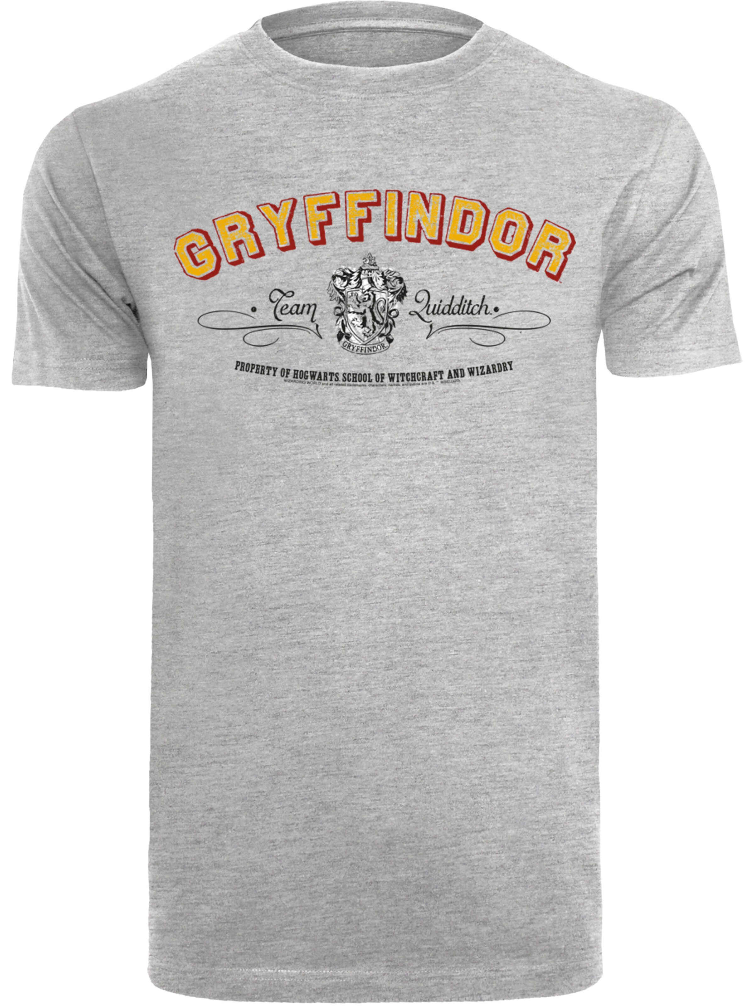 F4NT4STIC Shirt 'Harry Potter Gryffindor Team Quidditch' in Grey: front