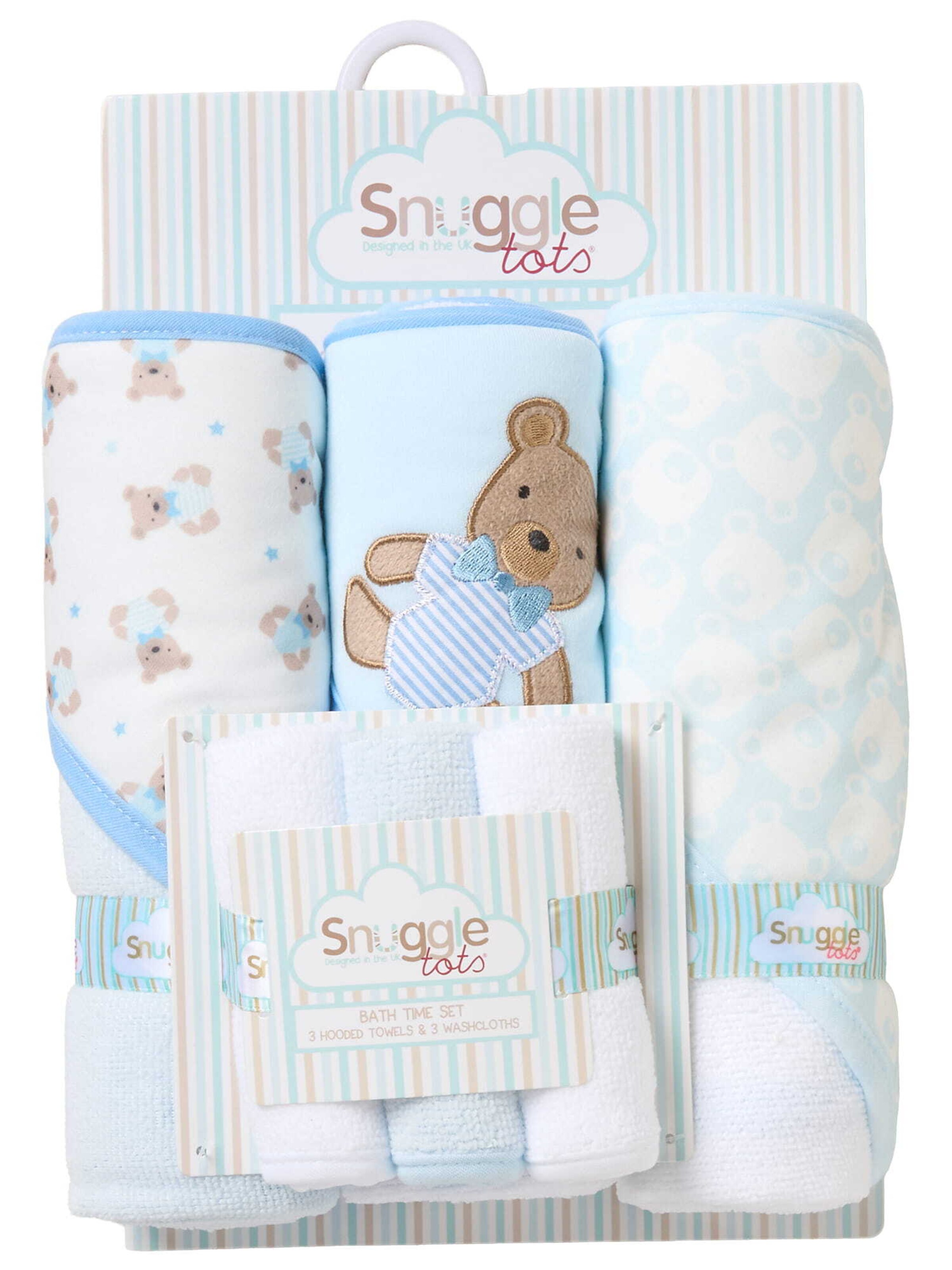 Serviette 'Bär' Snuggle Tots en blanc : devant