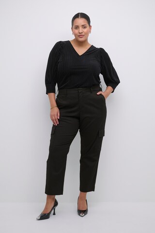 KAFFE CURVE Regular Broek 'Leana' in Zwart