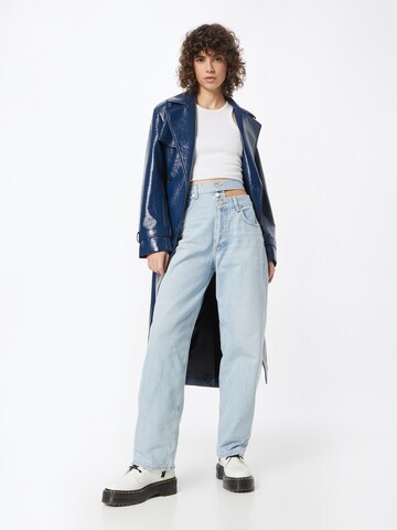 AGOLDE Wide Leg Jeans 'Broken Waistband' in Blau