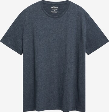 s.Oliver Men Big Sizes Shirt in Blue: front