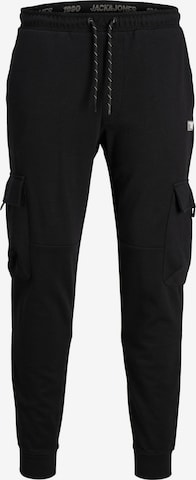 JACK & JONES Tapered Cargo Pants 'STACE AIR' in Black: front