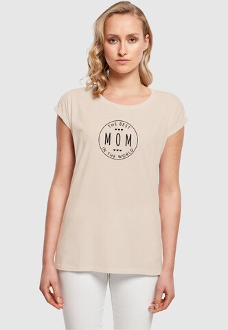 Merchcode Shirt 'Ladies Mothers Day - The Best Mom' in Beige: voorkant