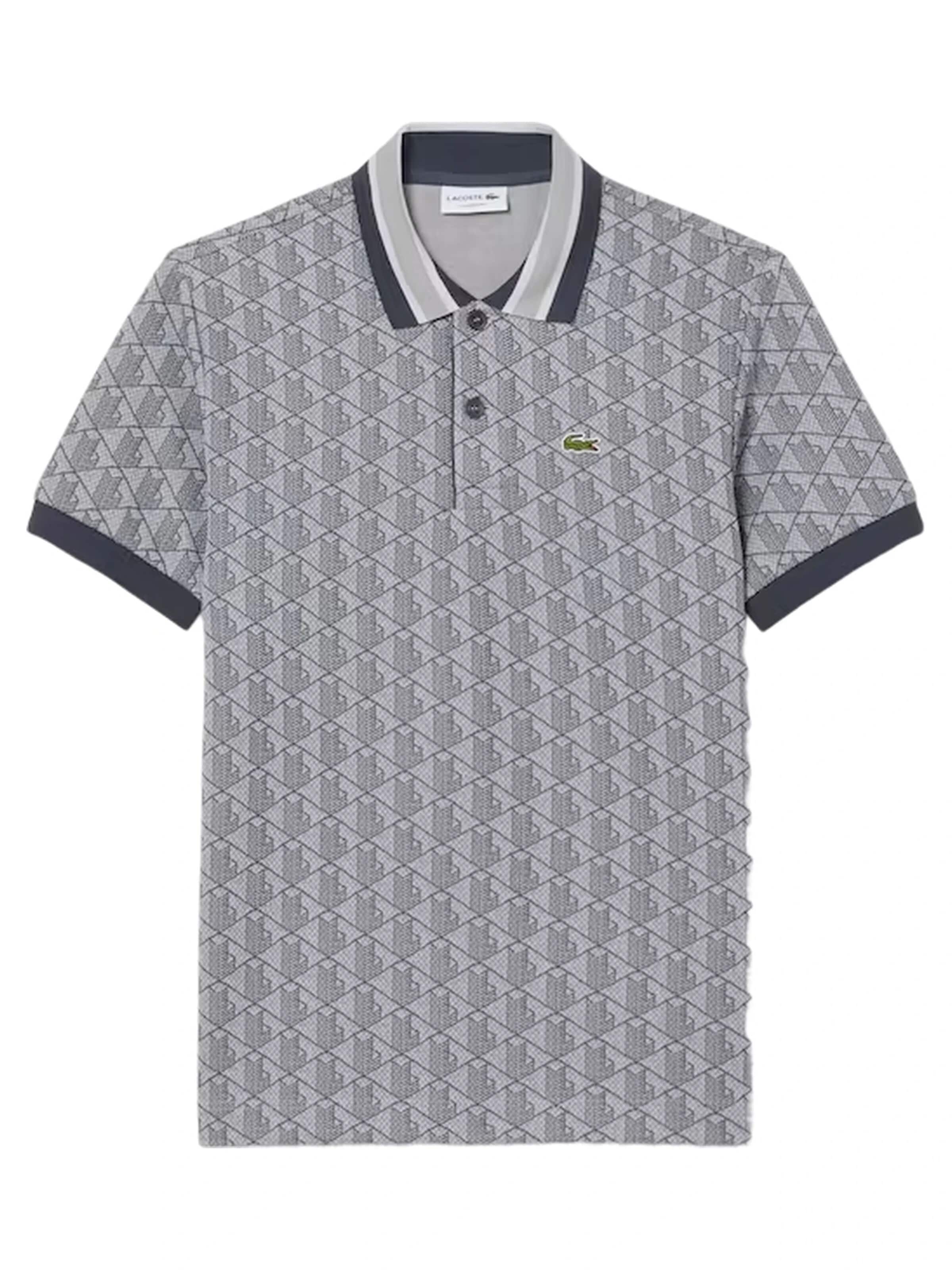 LACOSTE - Camiseta 'Polo lacoste gris jaquard monogran polo shirt' en gris: frente