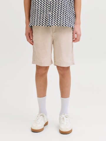 Jack & Jones Junior Regular Pants 'JPSTJaiden' in Beige: front