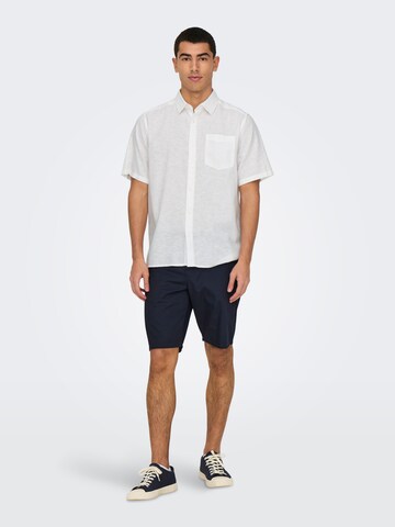Only & Sons Regular fit Button Up Shirt 'ONSCaiden' in White