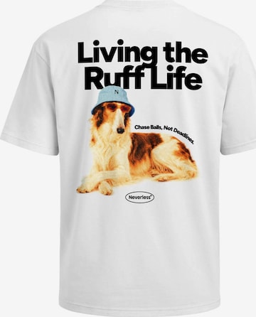 Neverless Shirt 'Ruff Life' in Weiß: Vorderseite