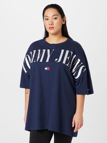 zils Tommy Jeans Curve T-Krekls: no priekšpuses