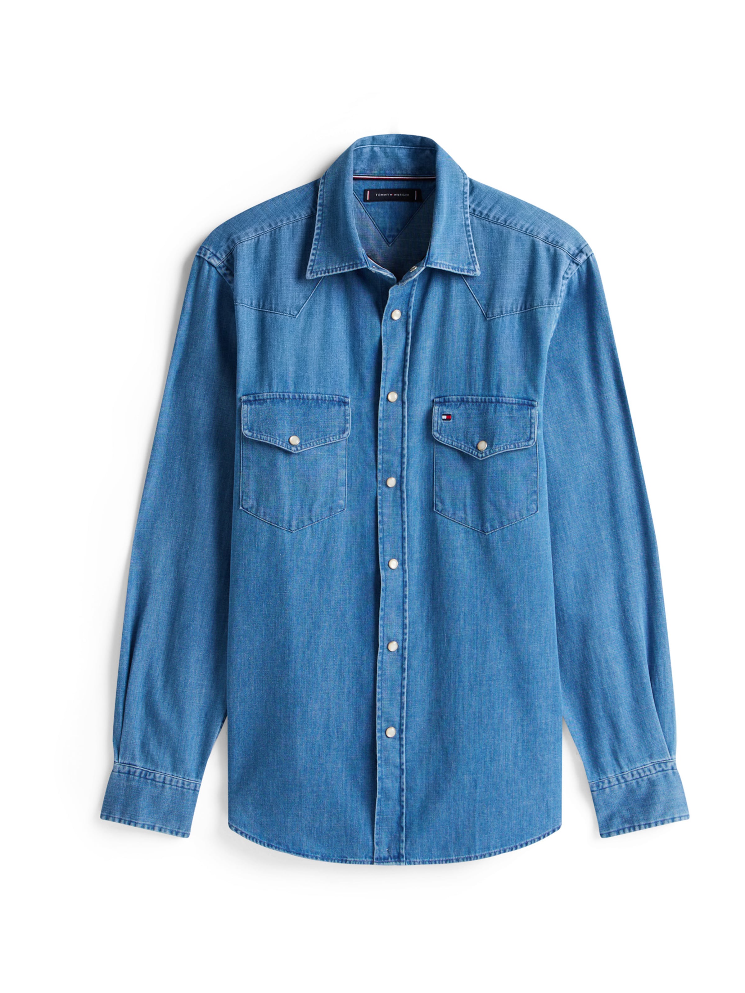mėlyna TOMMY HILFIGER Standartinis modelis Marškiniai 'WESTERN': priekis