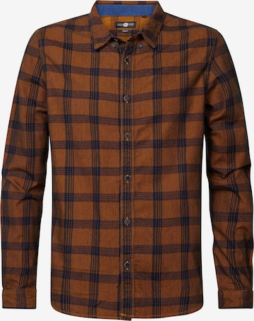 Petrol Industries Button Up Shirt 'Princeton' in Brown: front