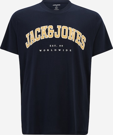 Jack & Jones Plus - Camiseta 'JJECALEB' en azul: frente