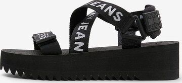 Tommy Jeans Sandals in Black: front