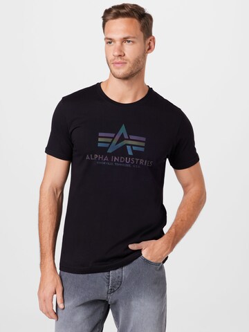 ALPHA INDUSTRIES Shirt in Zwart: voorkant