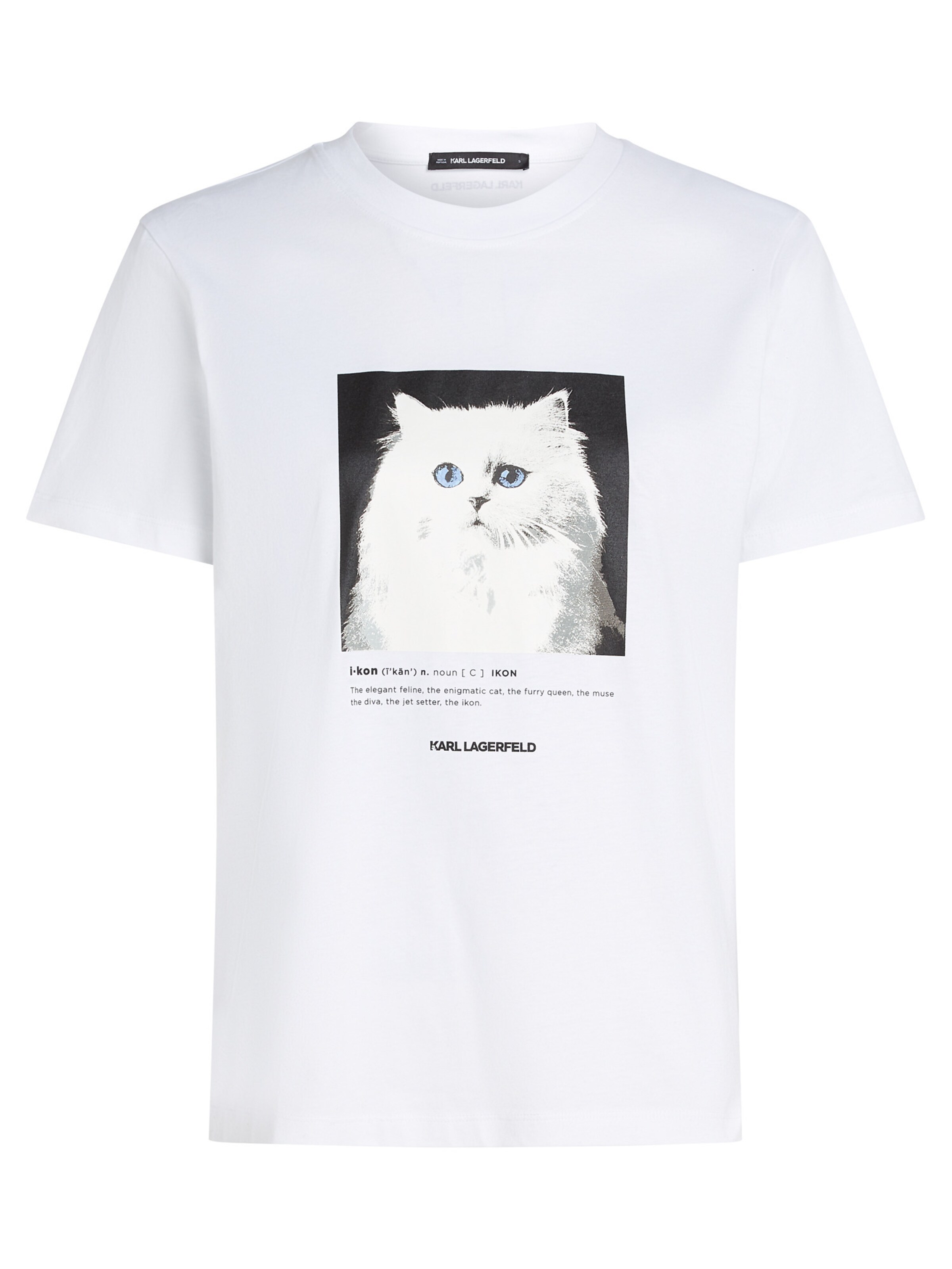 Karl Lagerfeld T-shirt 'PORTRAIT' in Weiß: Vorderseite