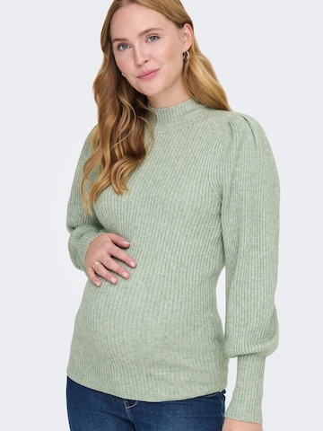 Only Maternity Trui 'OLMKatia' in Groen: voorkant