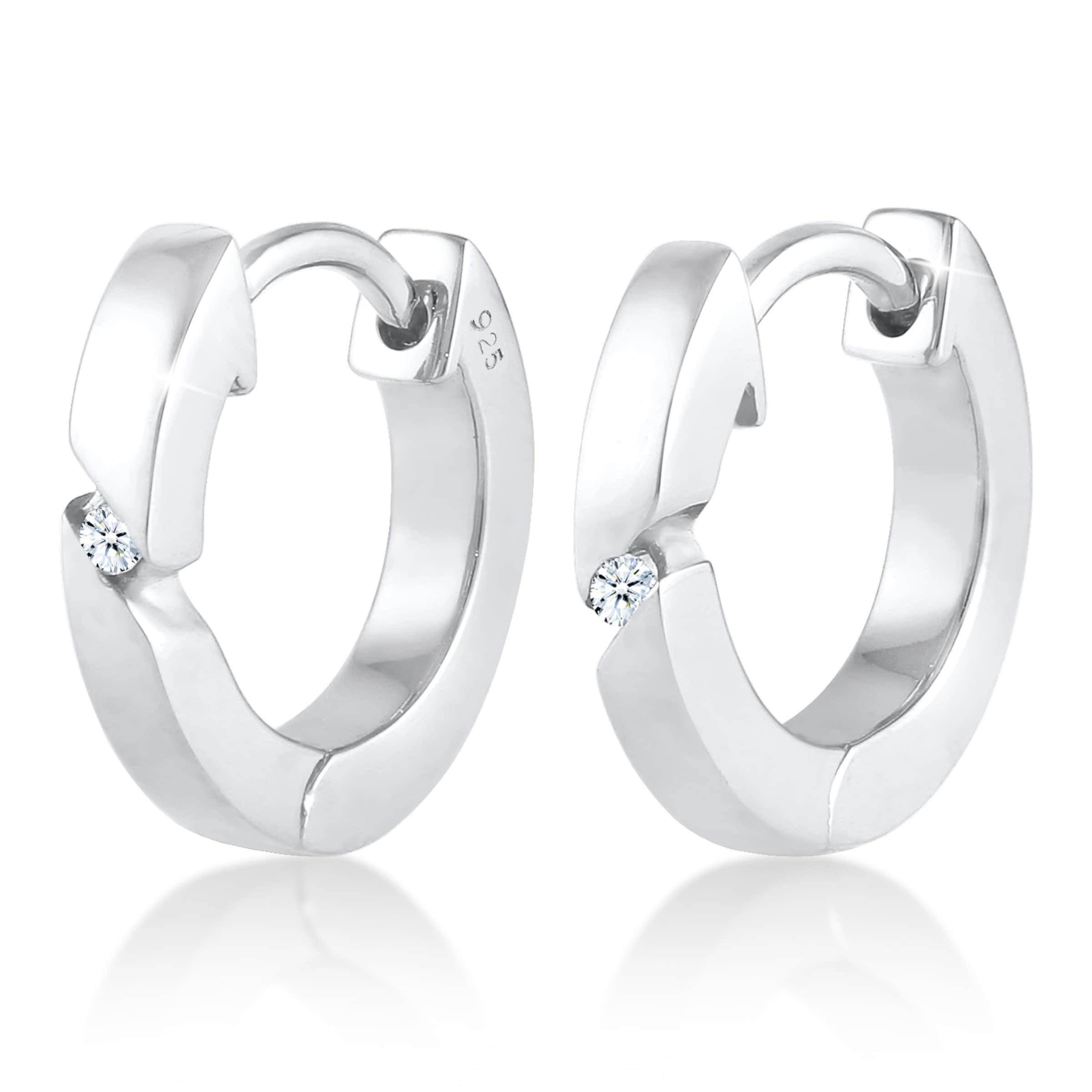 Elli DIAMONDS Earrings 'Diamant' in Silver: front