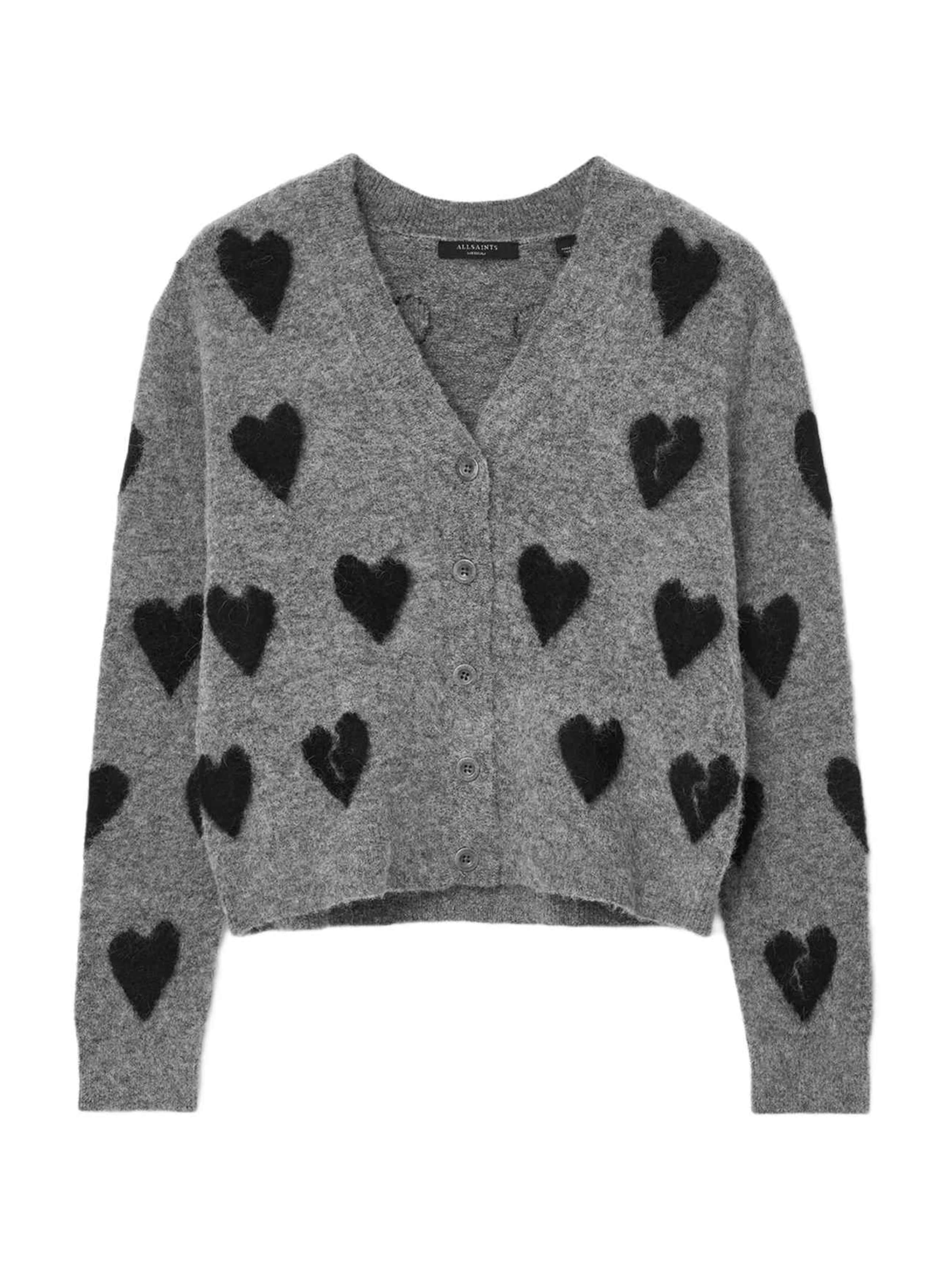 AllSaints Strickjacke 'AMORA' in Grau: Vorderseite