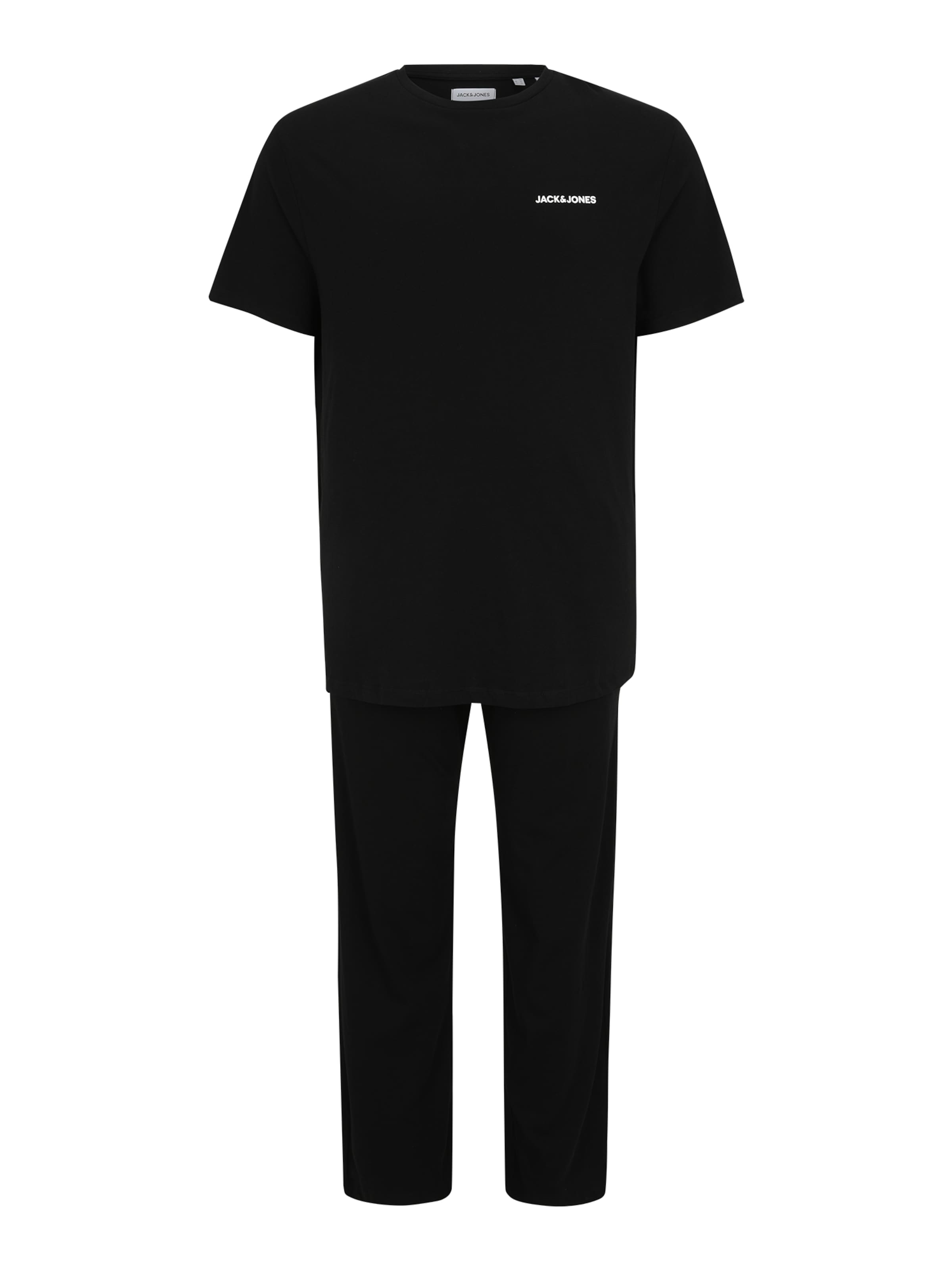 Jack & Jones Plus Πιτζάμα μακριά 'JACEVEREST' σε μαύρο: μπροστά