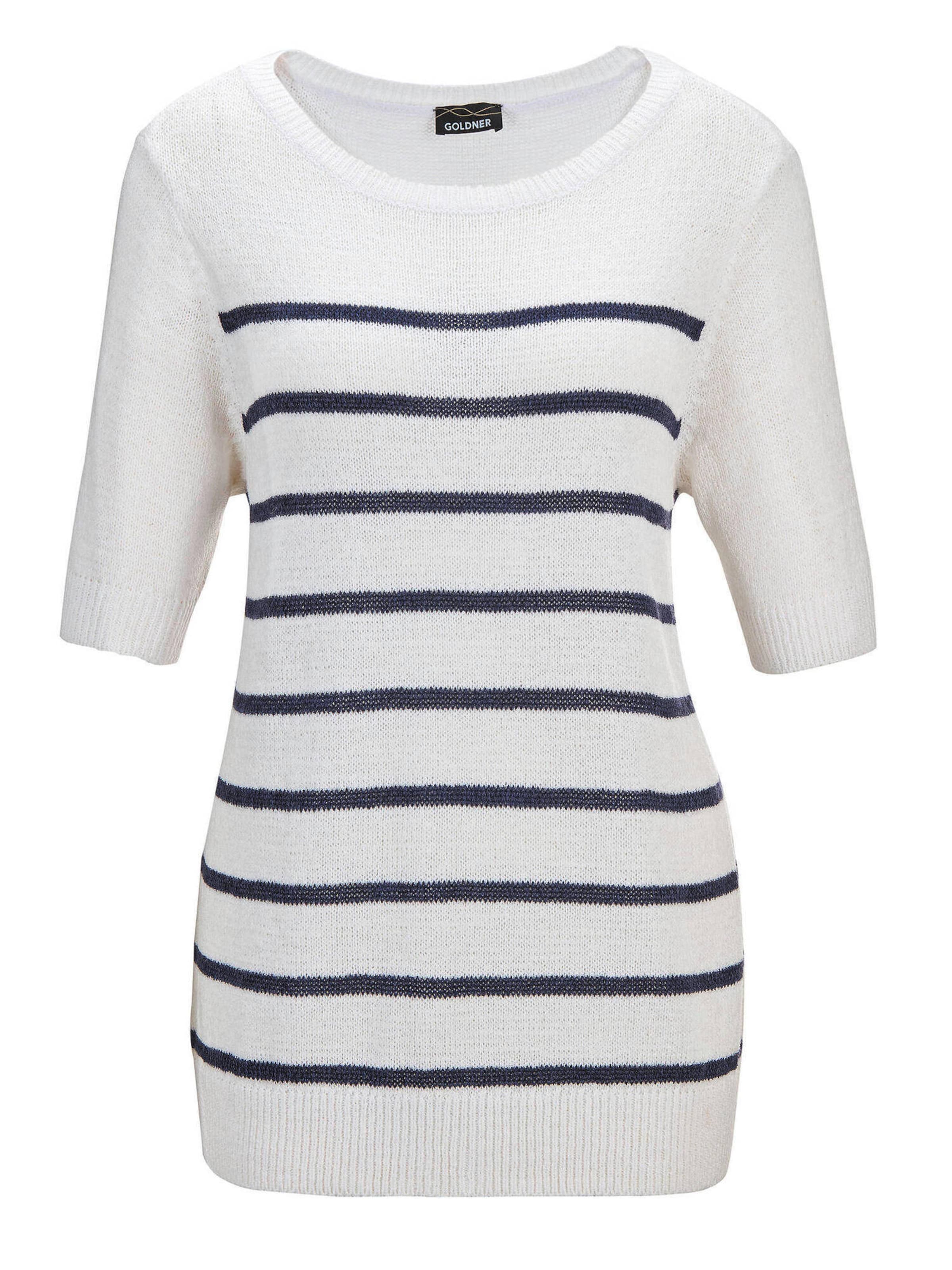 Goldner Pullover in Weiß: Vorderseite