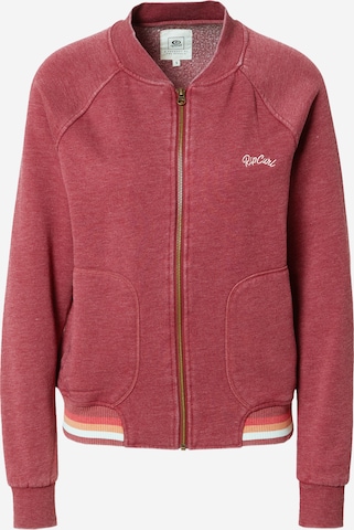 RIP CURL Zip-Up Hoodie in Red: front