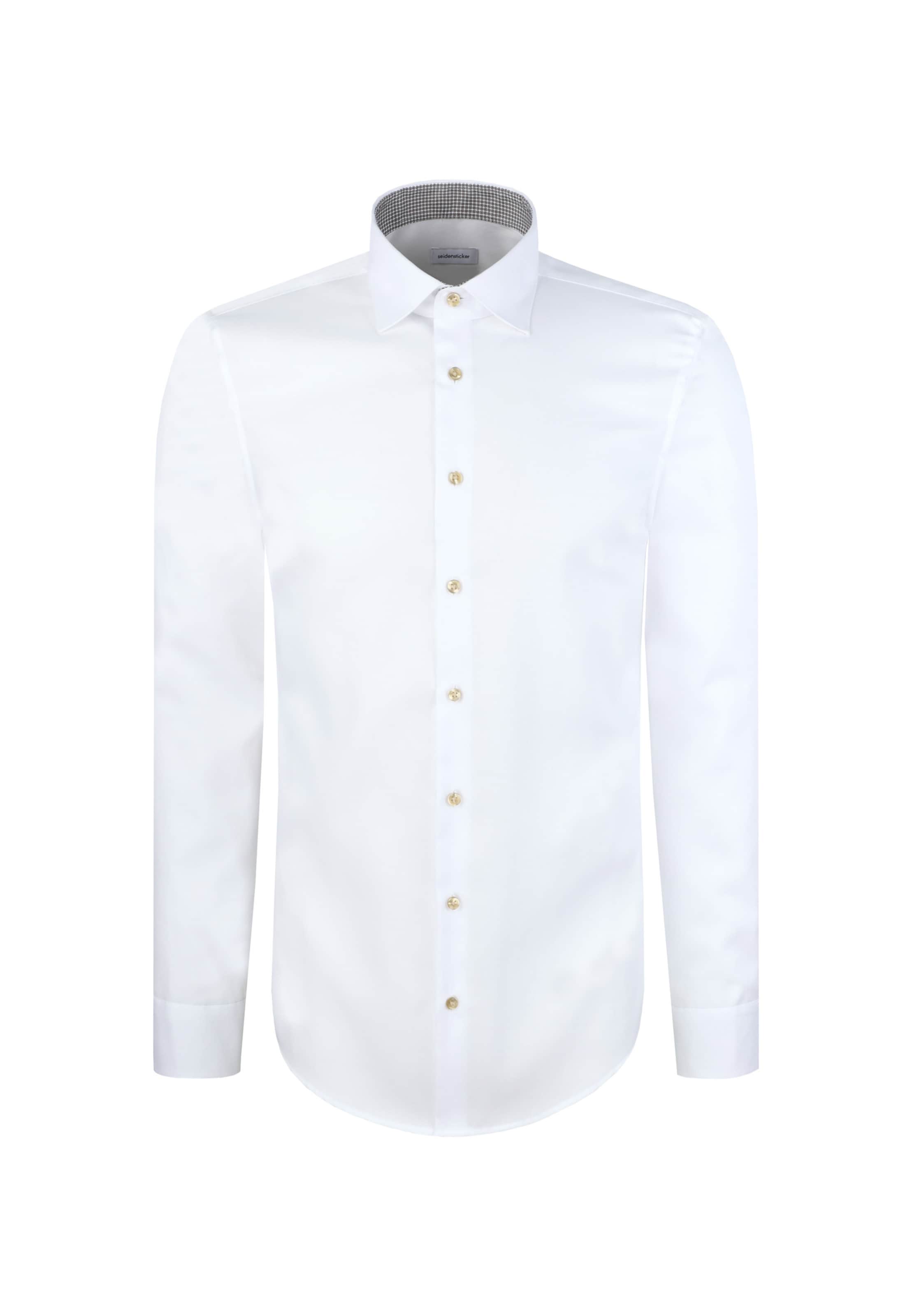 SEIDENSTICKER Slim Fit Businesshemd 'Schwarze Rose' in Weiß