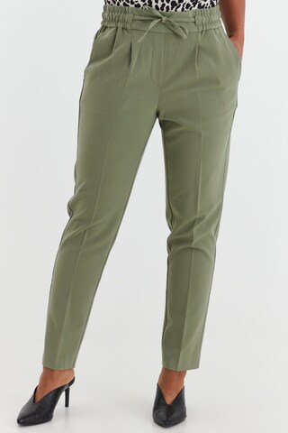 b.young Regular Pleat-Front Pants 'BYDANTA' in Green: front