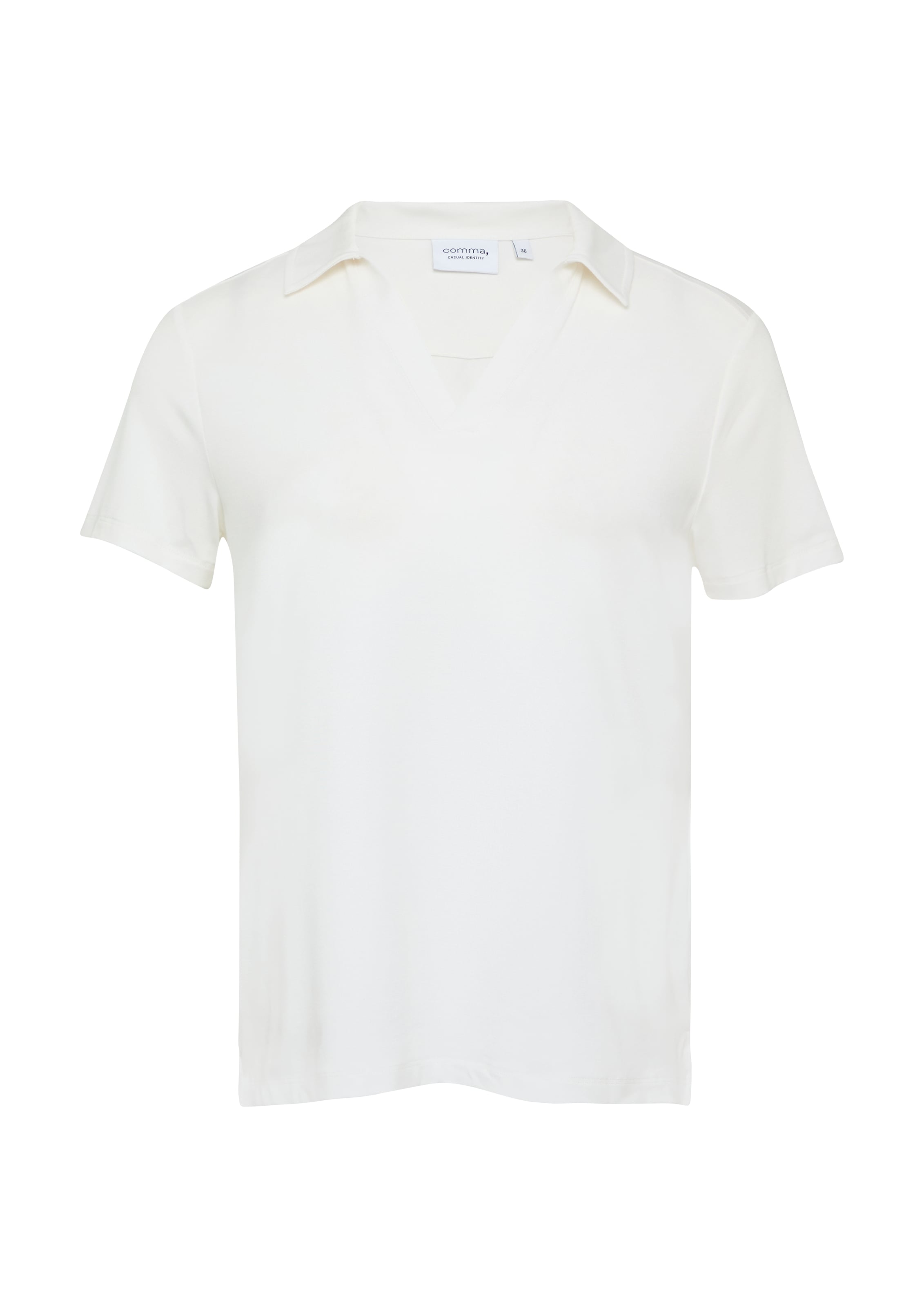 comma casual identity Poloshirt in Weiß: Vorderseite