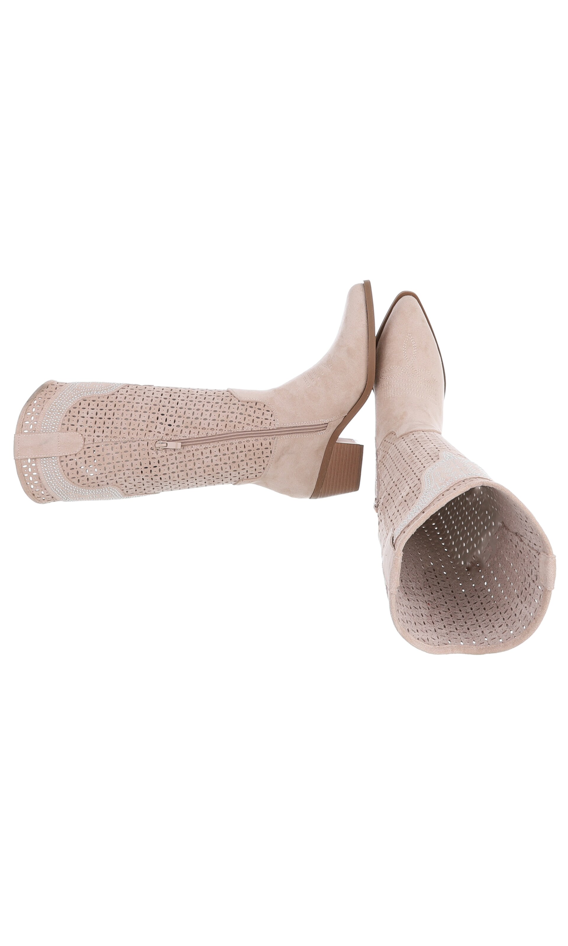 Ital-Design Cowboy Boots in Beige