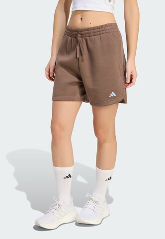 ADIDAS SPORTSWEAR Свободный крой Спортивные штаны 'Studio' в Коричневый: спереди