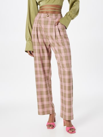 Wide leg Pantaloni con pieghe di Nasty Gal in verde: frontale