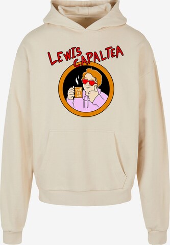 Merchcode Sweatshirt 'Lewis Capaldi - CapalTea' in Beige: predná strana