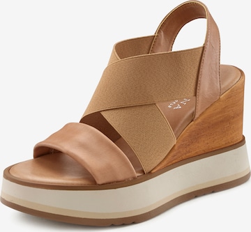 LASCANA Strap sandal in Brown: front