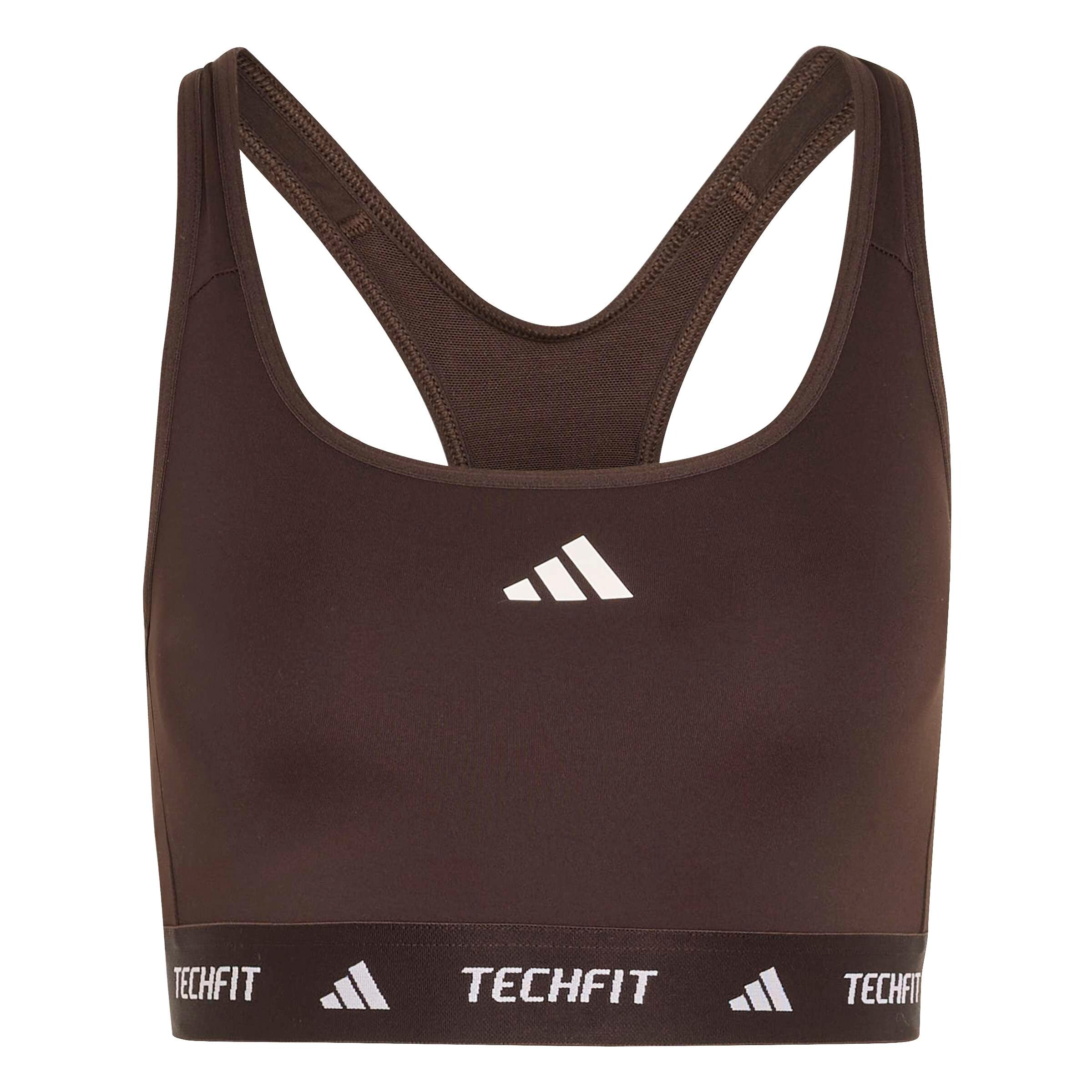 ADIDAS PERFORMANCE Sport-BH 'TECHFIT' in Braun: Vorderseite