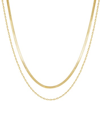 Hey Happiness Necklace 'Duo Chain' in Gold: front