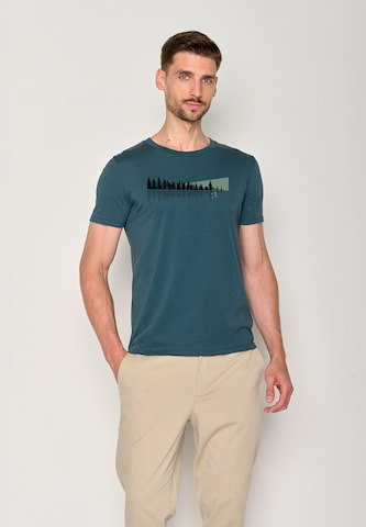 GREENBOMB Shirt 'Nature Ice Fishing' in Blauw