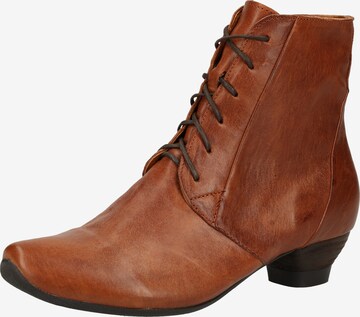 THINK! Lace-Up Ankle Boots in Brown: front