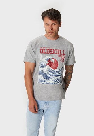 Oldskull Shirt 'Asian Big W' in Grijs: voorkant