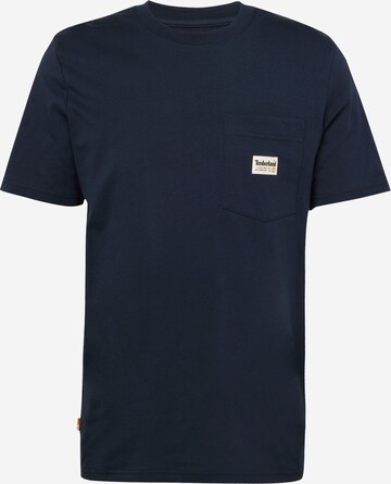 TIMBERLAND Shirt 'Work For The Future' in Blue: front