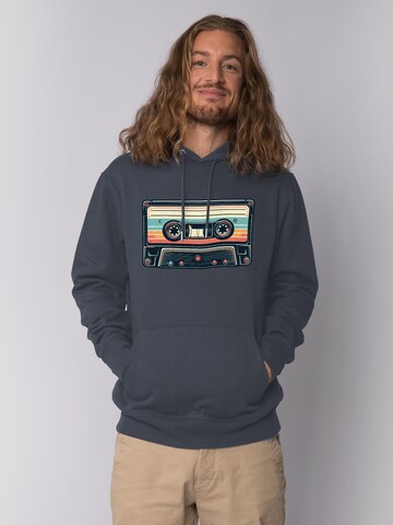 Watapparel Sweatshirt 'Retro Kassette' in Grey: front