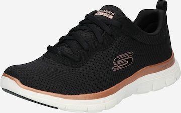 Baskets basses SKECHERS en noir : devant