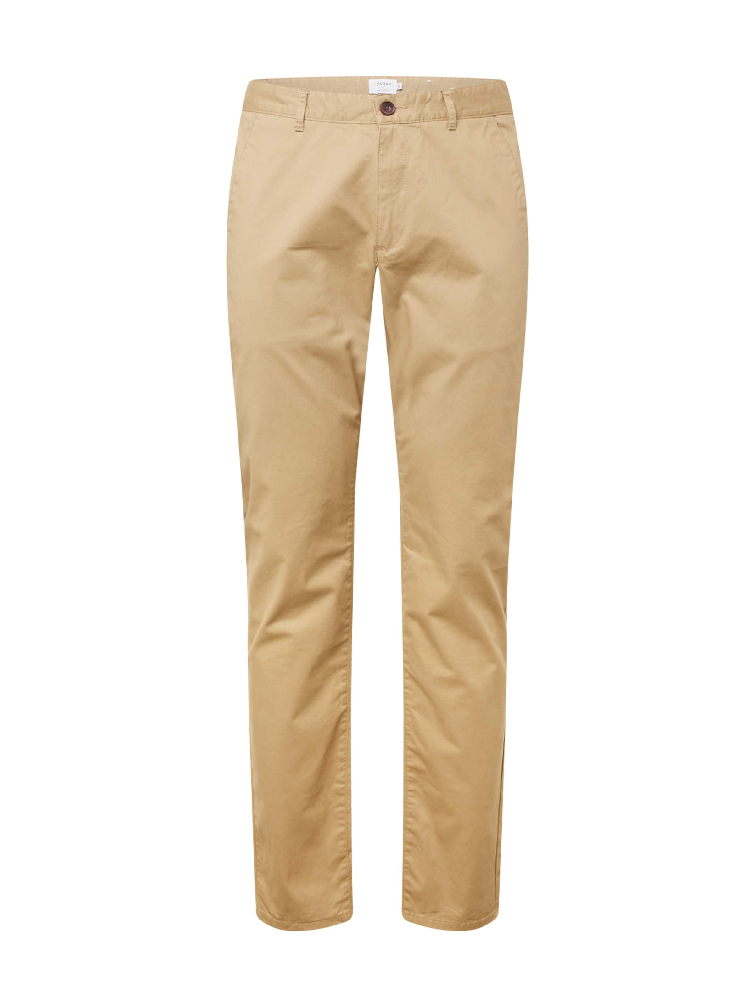 FARAH regular Lærredsbukser 'Elm' i beige: forside